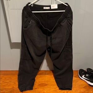 NWT womens washed black denim joggers size xl